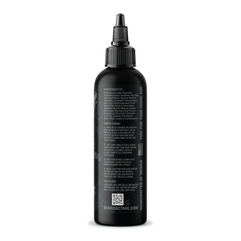Beard Octane Beard Wash for Men – Onyx (Amber Musk, Leather Cologne) – Gentle Daily Beard Shampoo with Shea Butter – Cleans Without Drying – 8oz
