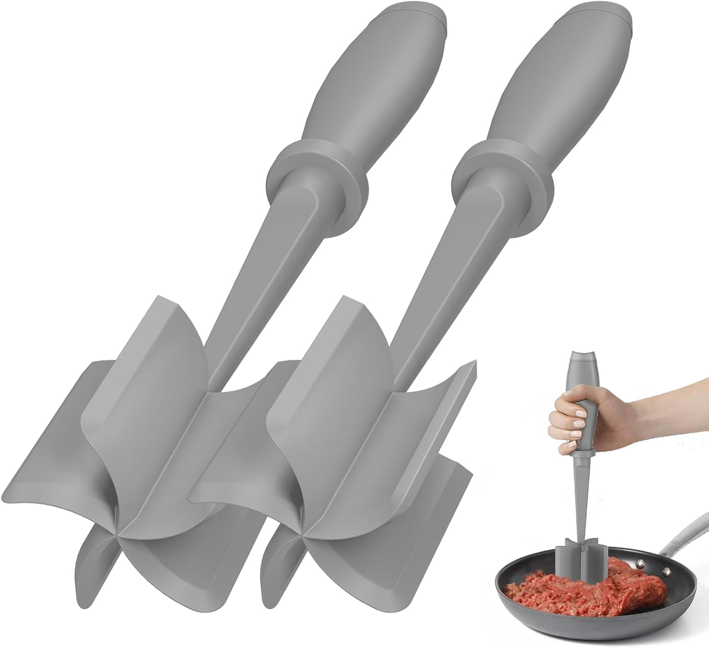Meat Chopper - Premium Hamburger Grinder & Heat Resistant Smasher for Ground Beef | Black