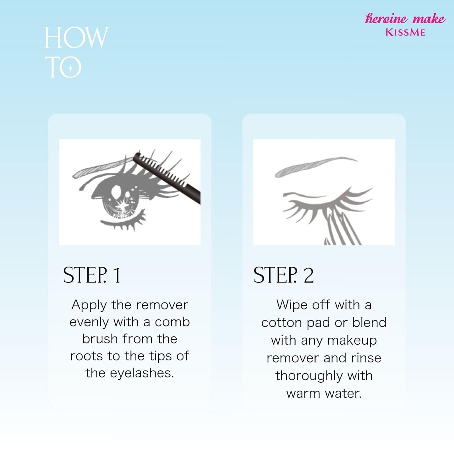 Heroine Make Mascara Remover - Gentle Waterproof Eye Makeup Solution | Travel Size Wand for Sensitive Eyes