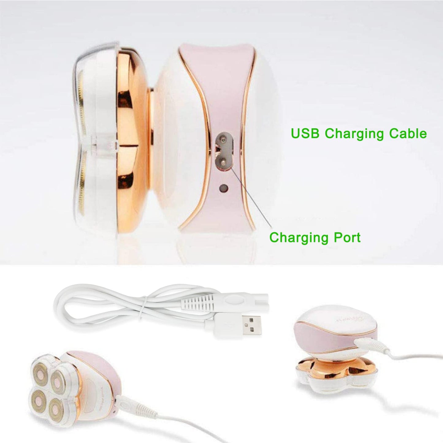 Charger Cord Replacement for Finishing Touch Flawless Legs Shaver Women Electric Trimmer - 5V USB Power Cable (2-Pack) (NOT for Flawless body razor and Flawless Nu razor)