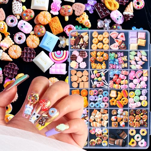 3D Kawaii Candy Nail Charms Cartoon Art Design DIY Crafts Accessories