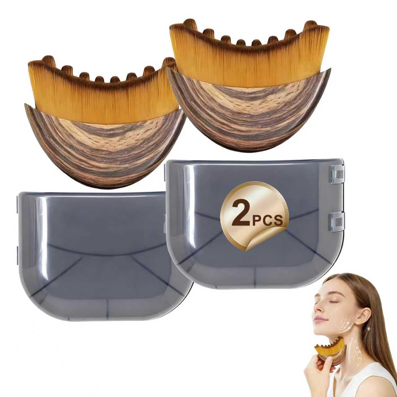 Lymphatic Contour Face Brush – Precision-Fit Lymphatic Drainage Brush for Facial Massage, Gently Fits the Skin to Help Relieve Fatigue, Lymphatic Face Brush (2) (2PSC)