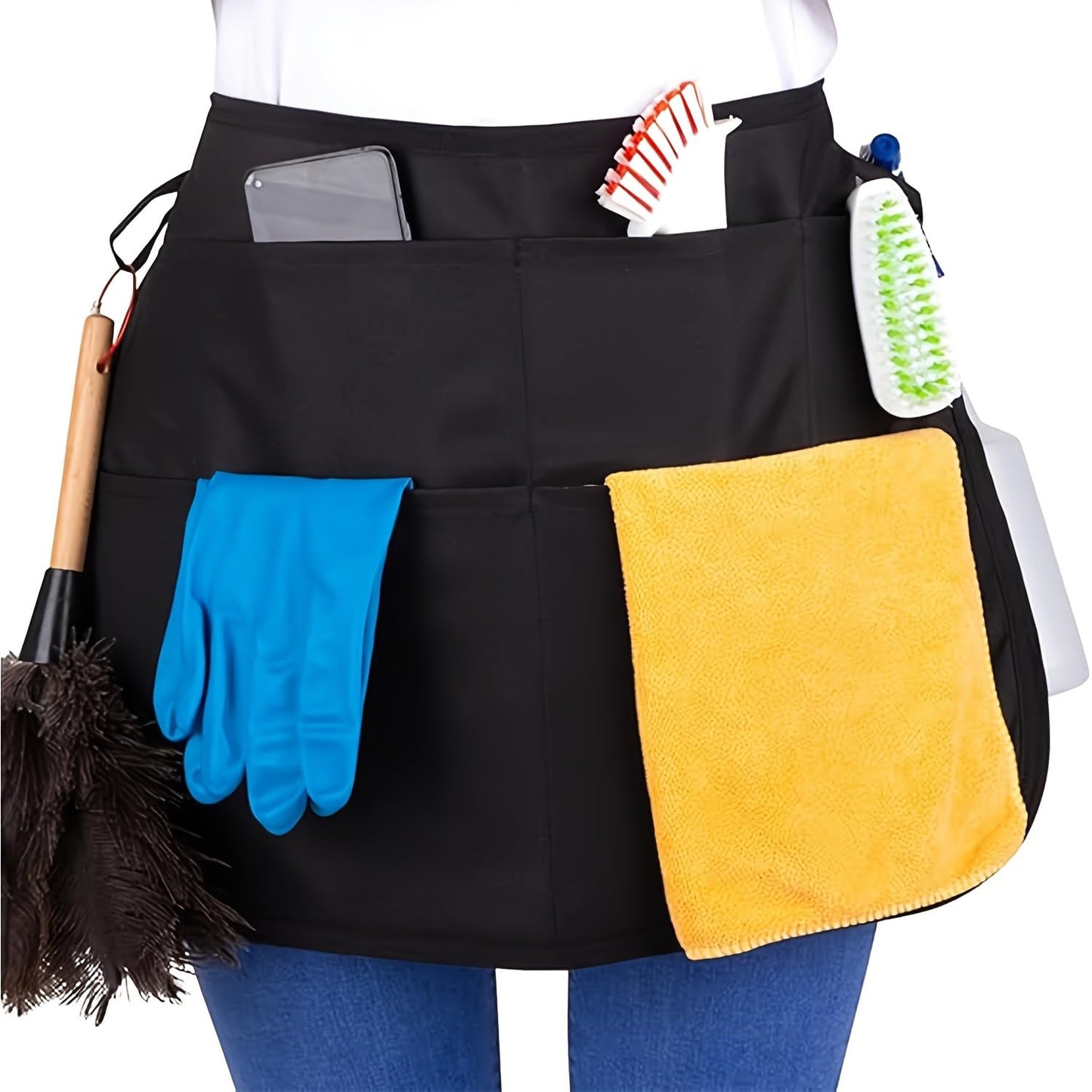 Universal Salon Apron with Adjustable Straps - Professional Hairstylist & Makeup Artist Apron, Durable with 5 Large Capacity Pockets, Apron Only