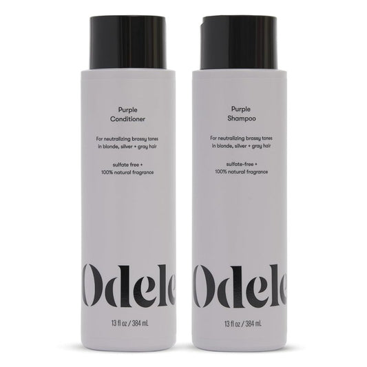 Odele Purple Shampoo & Conditioner Set - Sulfate-Free for Brassy Tones | 13 Fl Oz Each (2-Pack)