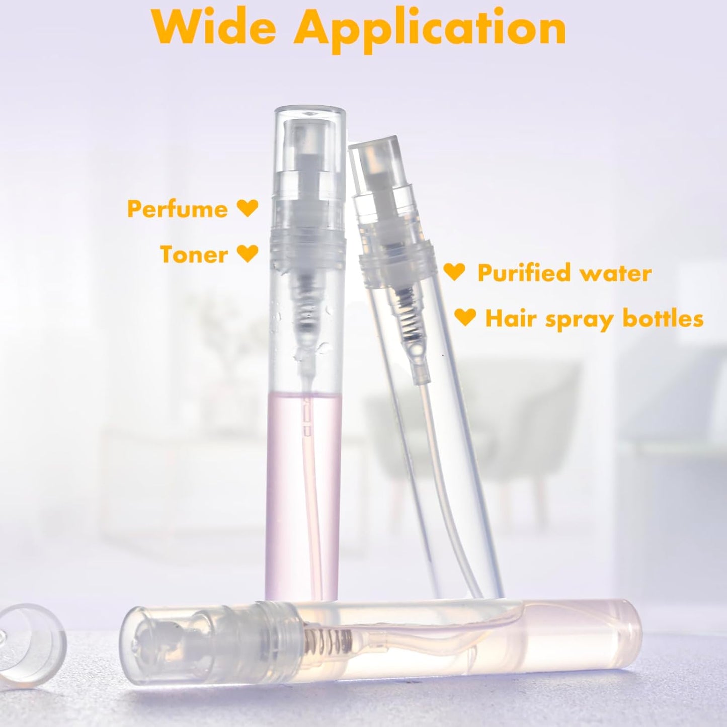 Mini Perfume Sample Bottles - 10 Pack 5ml Portable Refillable Spray Bottles | Fine Mist Atomizer, Clear