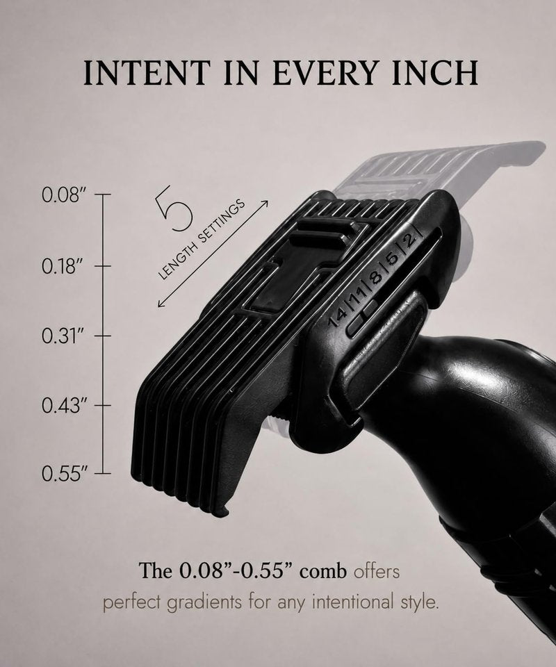 URBANER Mustache Trimmer for Men, 0.8” Precision Blade, Waterproof Adjustable Beard Detail Trimmer, 0.08”–0.55” Settings, Japanese Steel Blade for Lip Line & Edges, Black/Gray