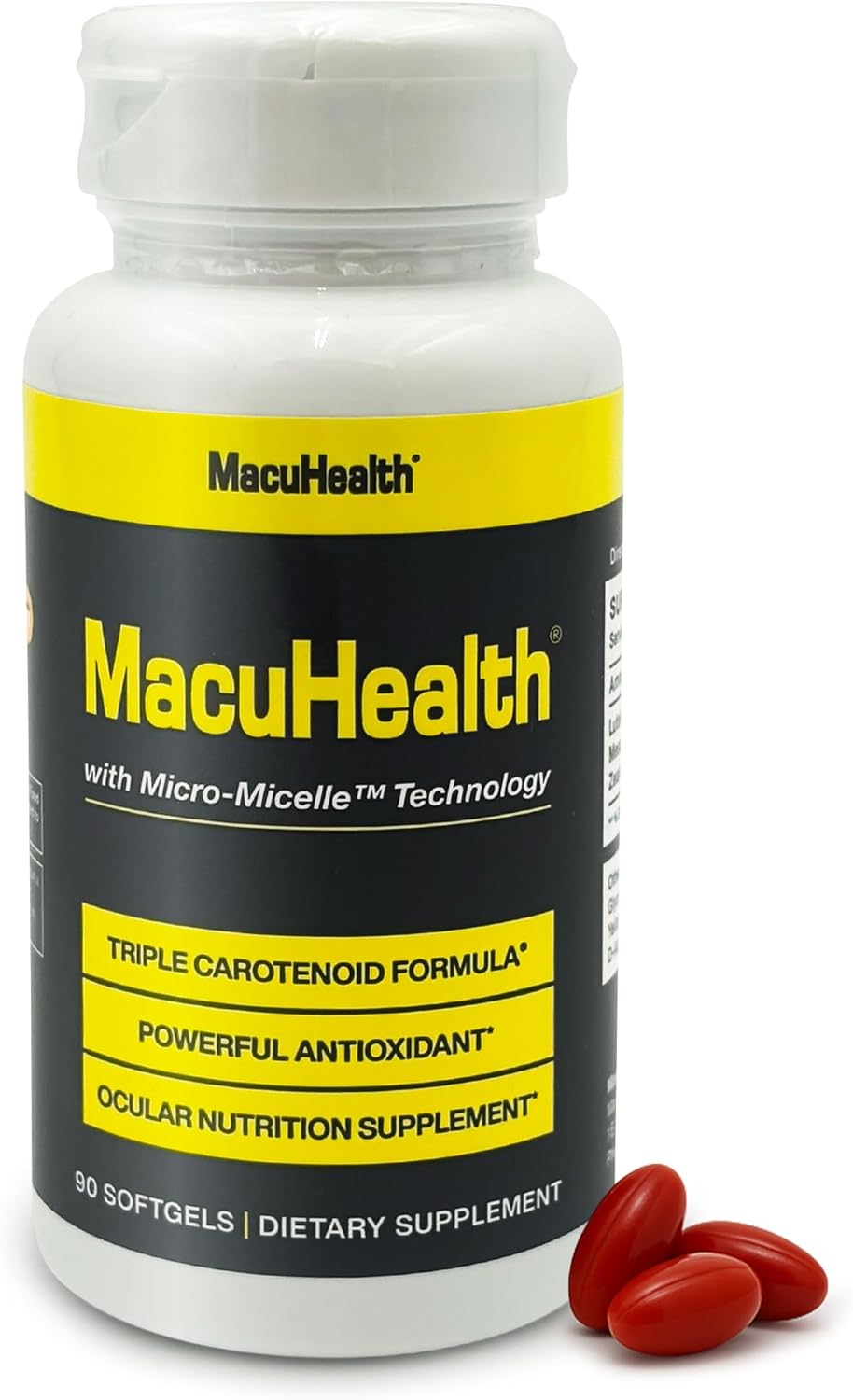 MacuHealth Eye Vitamins - Triple Carotenoid Formula for Advanced Eye Support | 90 Softgels, 3-Month Supply