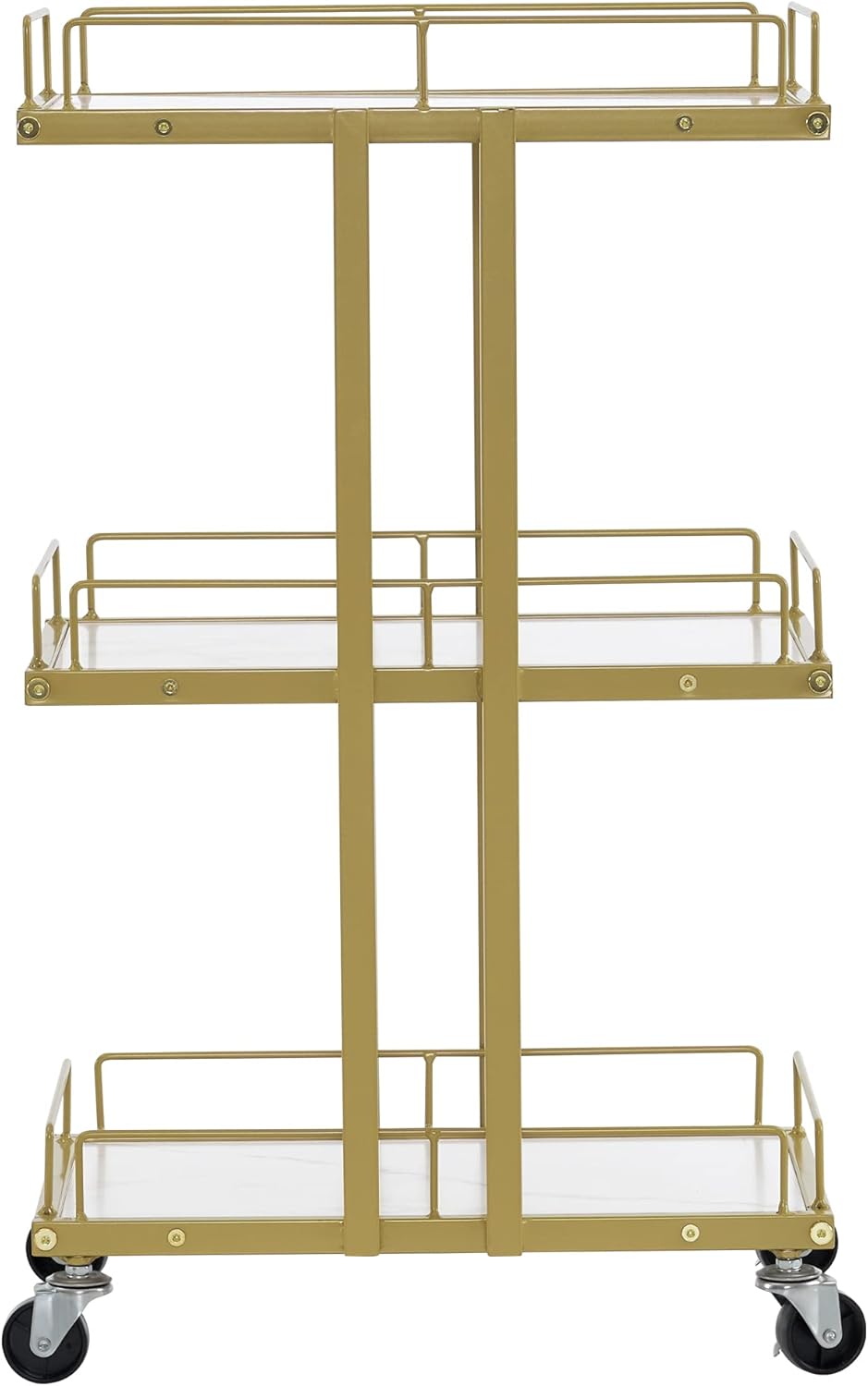 Salon Cart - Multi-Functional Rolling Trolley with 3 Drawers | Engineered Wood Shelves in White