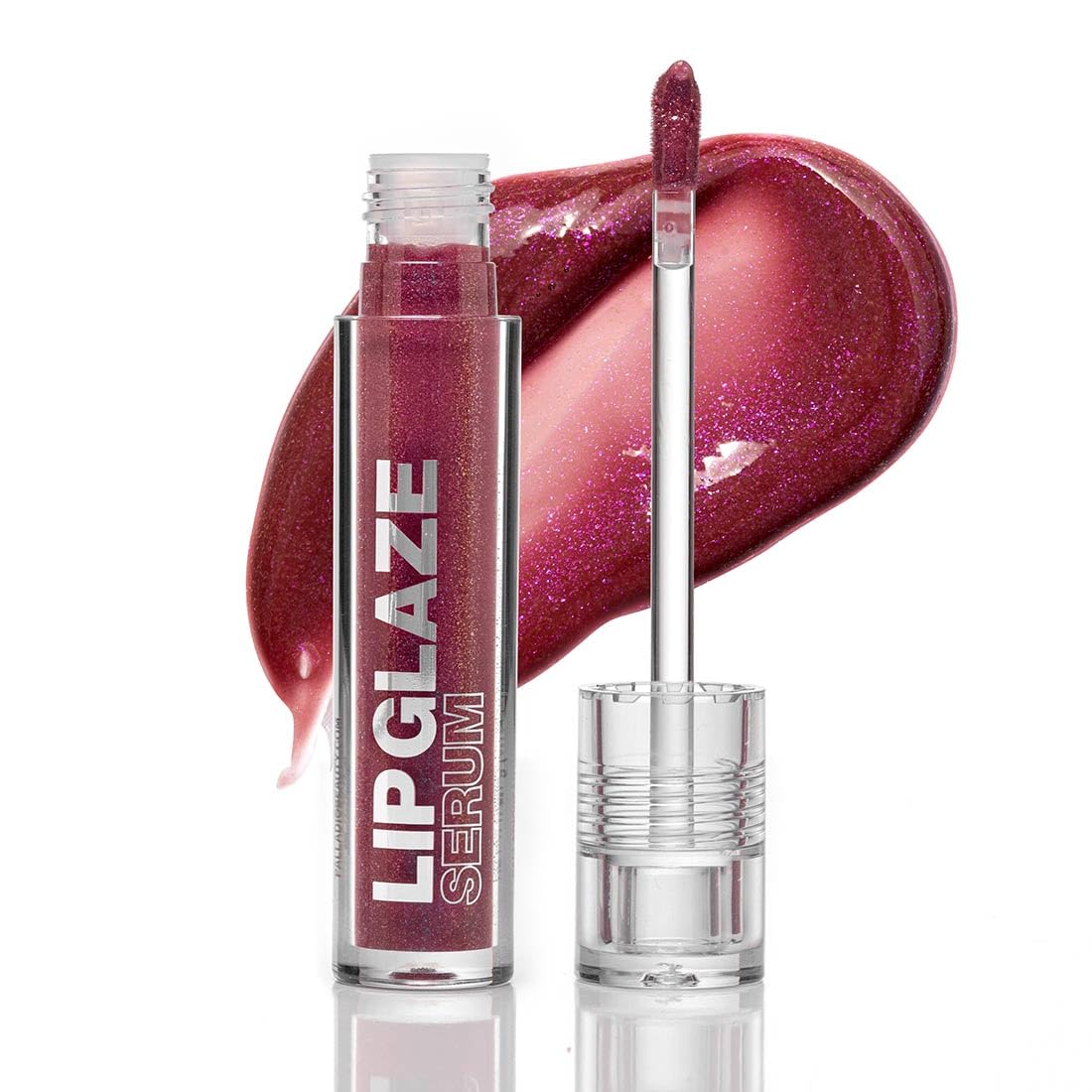 Palladio Lip Glaze Serum - Hydrating Lip Gloss with Peptides & Hyaluronic Acid for Plump Lips | Vegan, High-Shine (Blush Brulee)