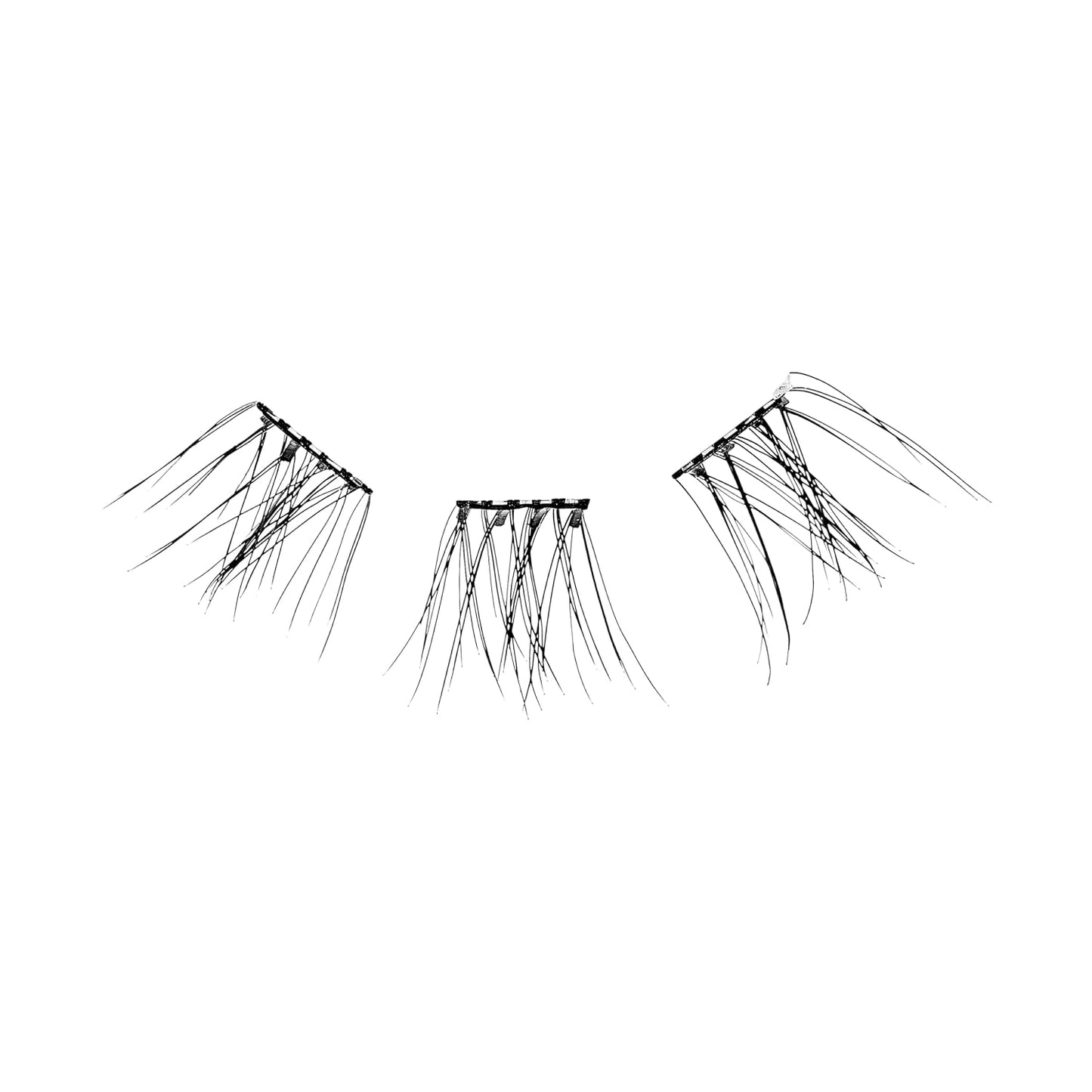 Kiss Impress Falsies Eyelashes - Self-Adhesive Natural Volume Lashes, 12mm-14mm, Black | No Glue, Invisible Band, 12 Clusters