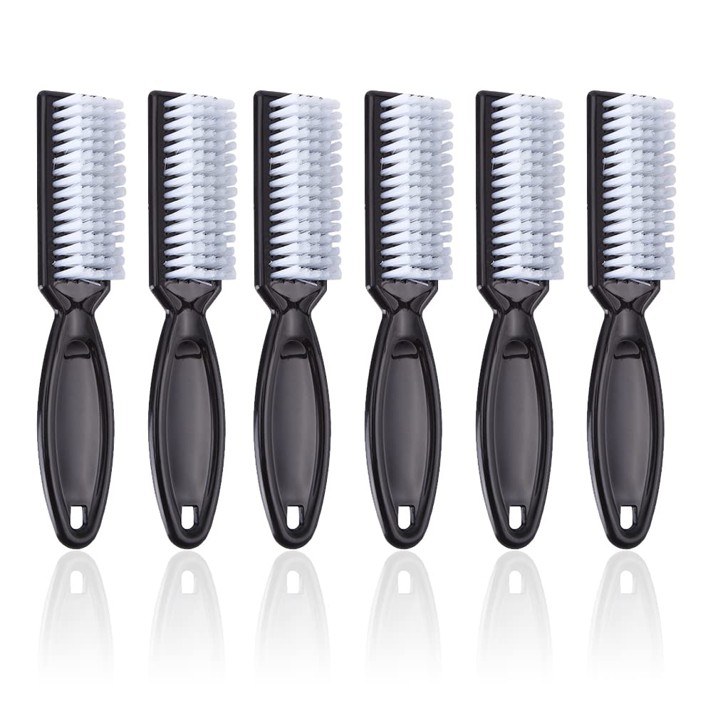6Pcs Handle Grip Nail Brush Set - Manicure & Pedicure Cleaning Tools | White Fingernail & Toenail Brushes
