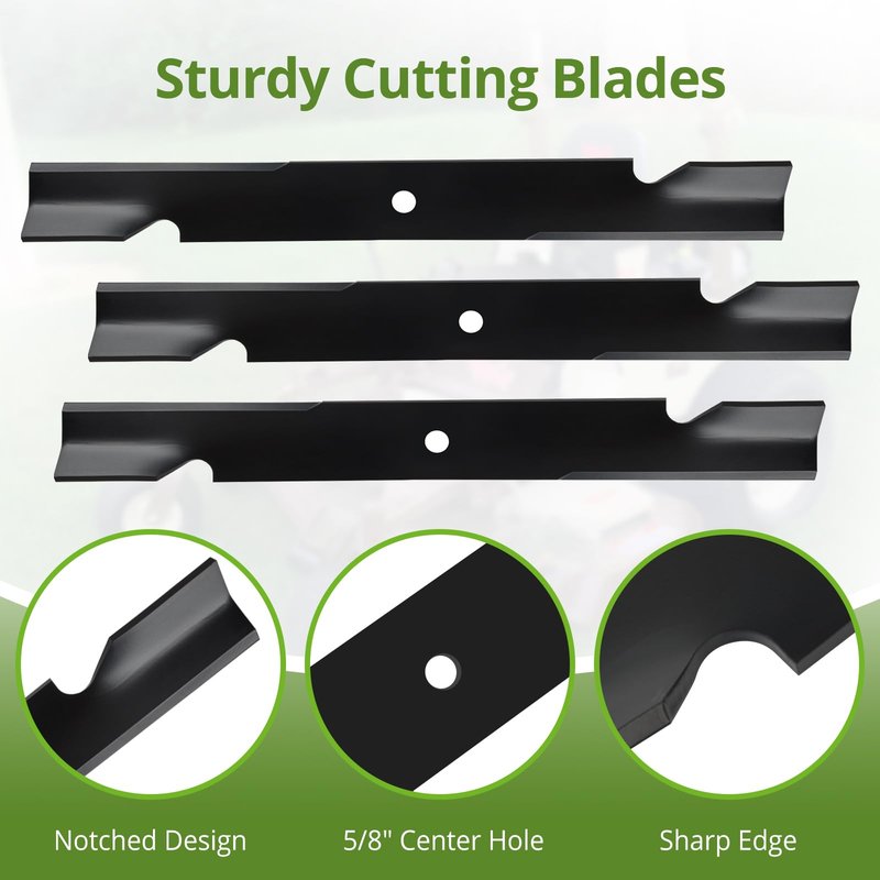 ranwin Replacement Lawn Mower Blades 5101755S – Compatible with Ferris 5020842, 5101755, 20842S, Sc ag 48111, 481708, 481712, Simplicity 5022808ASM – Fits 61-Inch Deck Mowers