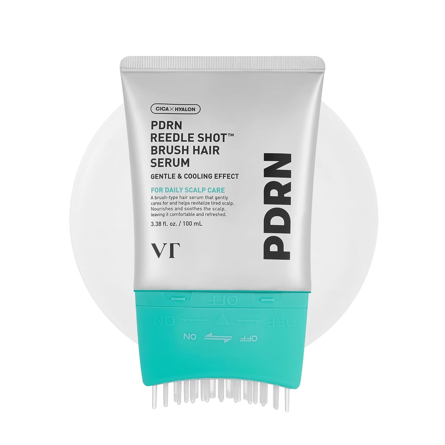 PDRN Reedle Shot Brush Hair Serum - Cooling Scalp Care with Vegan PDRN & Caffeine | 3.38 fl oz / 100 mL