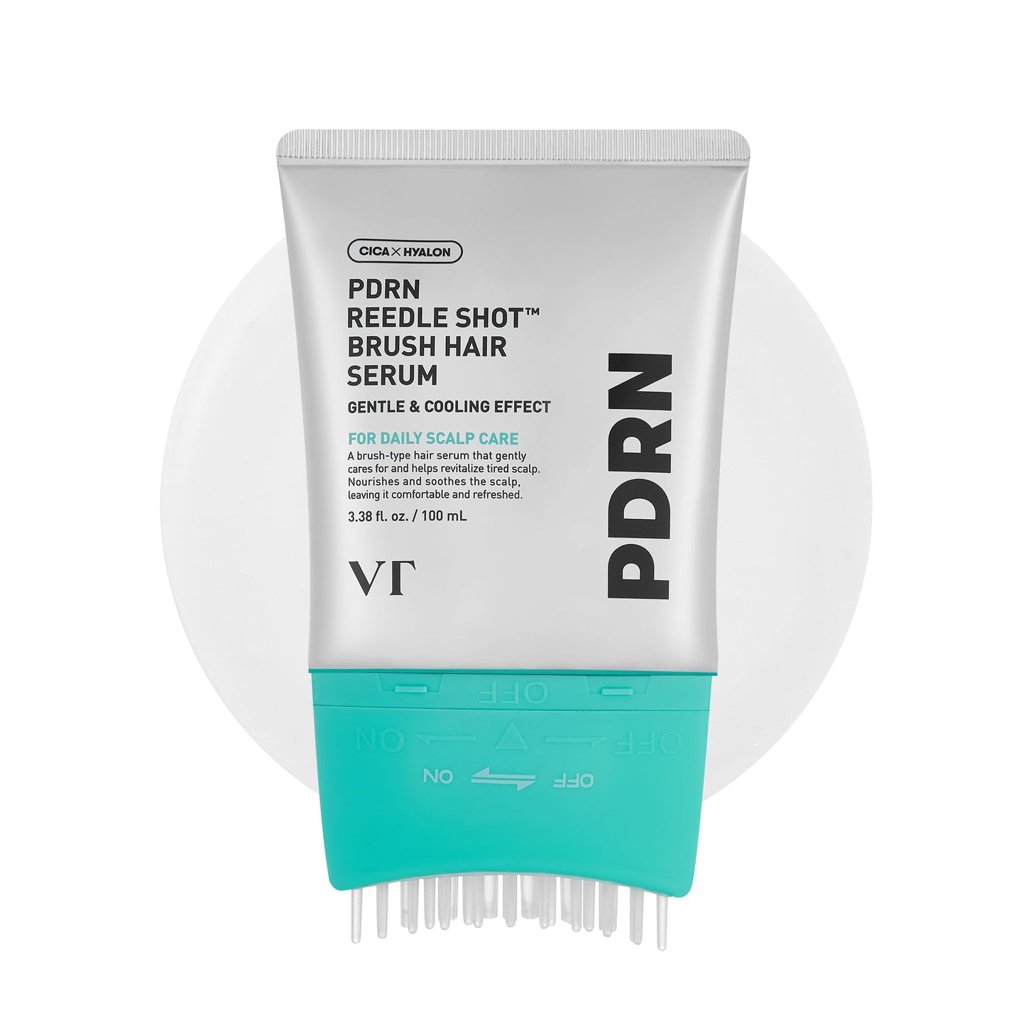VT COSMETICS PDRN Reedle Shot Brush Hair Serum, Cooling & Refreshing Scalp Care with Vegan PDRN, Caffeine & Spicule Complex, Lightweight & Non-Greasy Daily Scalp Solution, 3.38 fl oz / 100 mL