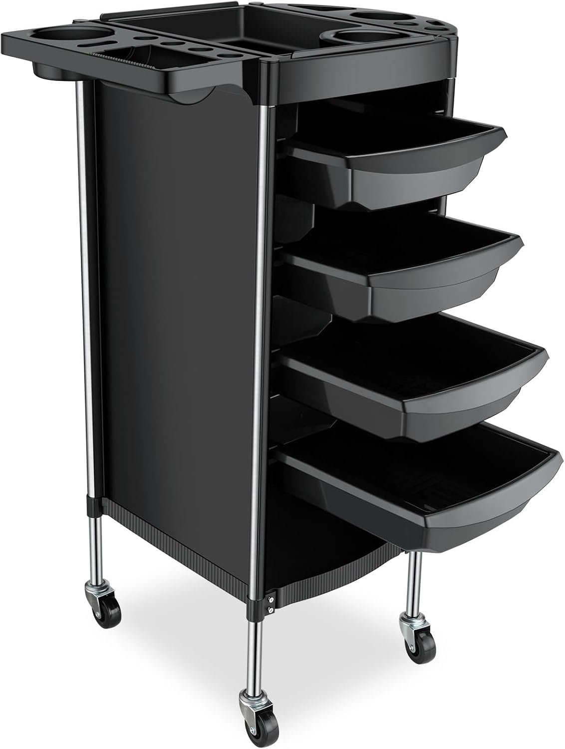 Hair Salon Storage Cart - 6-Layer Rolling Trolley with Wheels | Space-Saving Barber Station for Stylists & Beauty Professionals