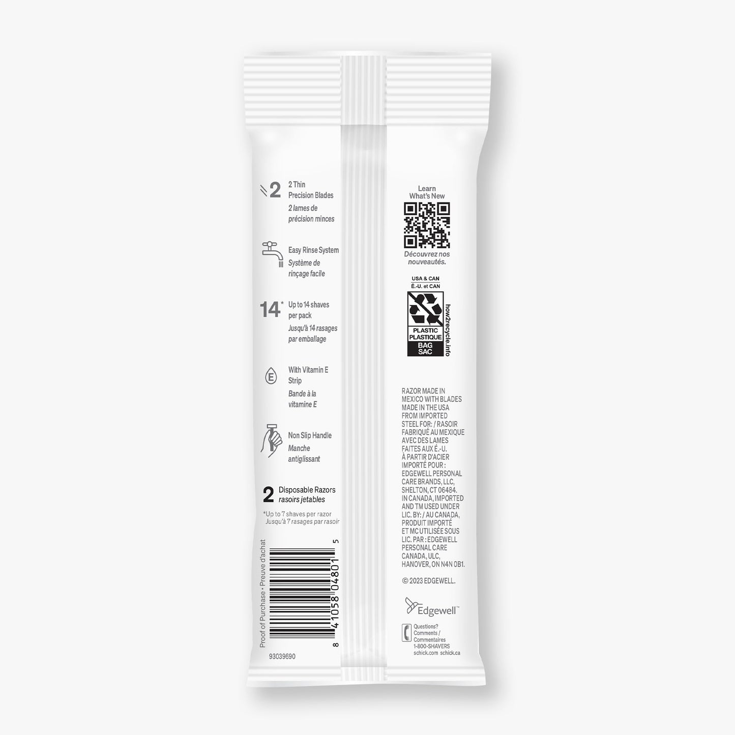 Schick Xtreme 2 Sensitive Razor — Disposable Razors Men, Razors for Men Sensitive Skin, 2ct (Pack of 36) - 72 Total Razors