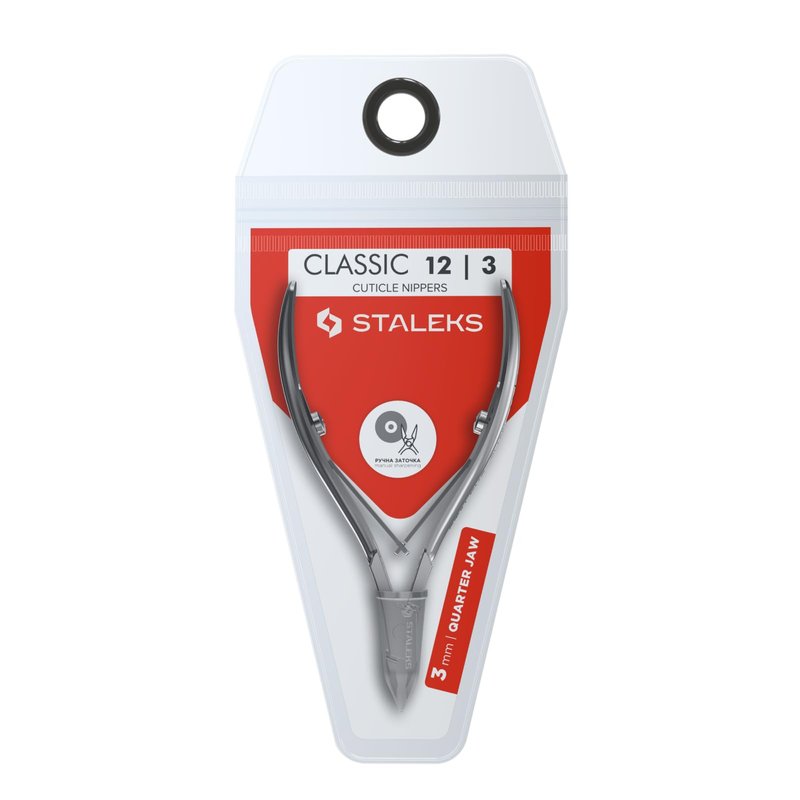 Staleks CLASSIC 12 Cuticle Nippers – 3mm Blade – Stainless Steel – Compact Design – For Home Manicure & Pedicure
