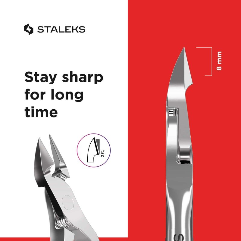 Staleks CLASSIC 10 Cuticle Nippers – 14 mm Blades – Stainless Steel – Comfortable Grip – For Home Manicure and Pedicure