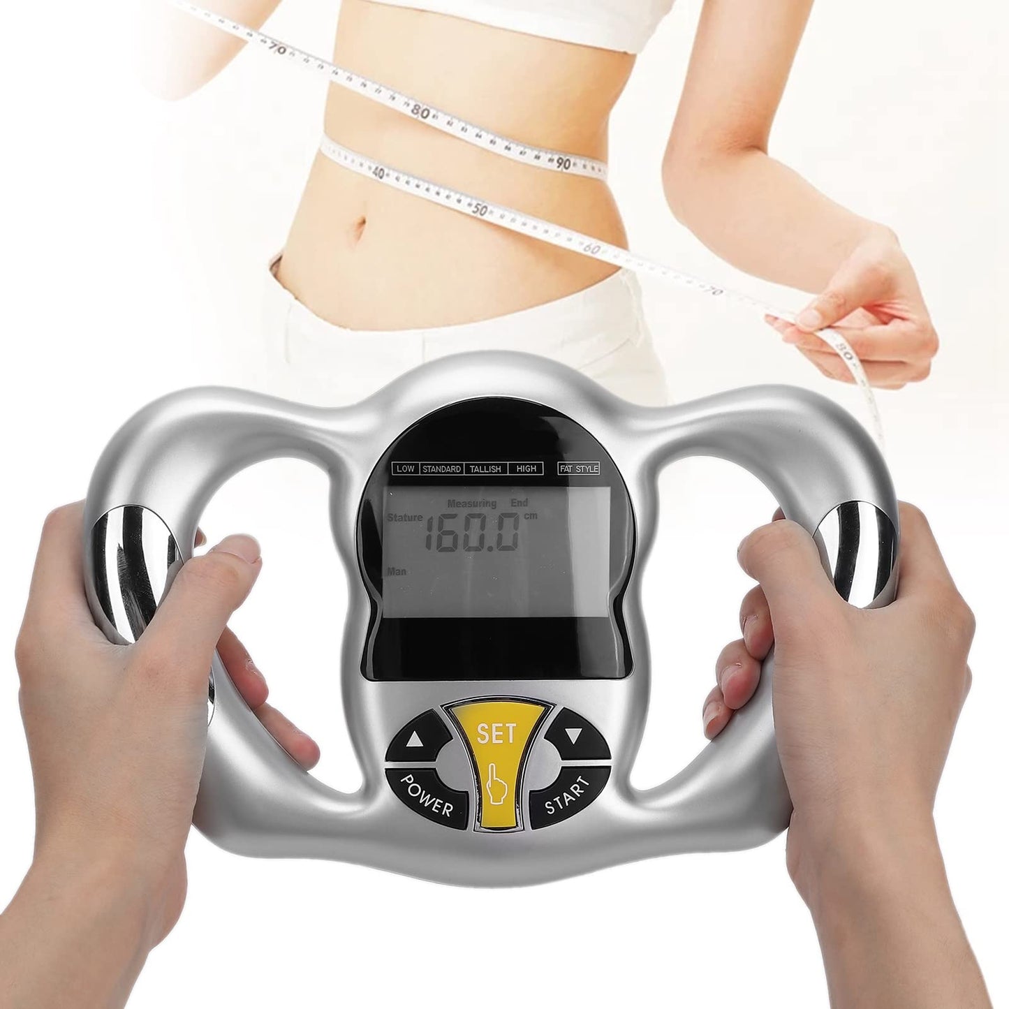 Handheld Body Fat Tester, Body Composition Analyzer, Body Fat Measuring Instrument BMI Meter Fat Analyzer Body Fat Monitor Fat Measuring Device