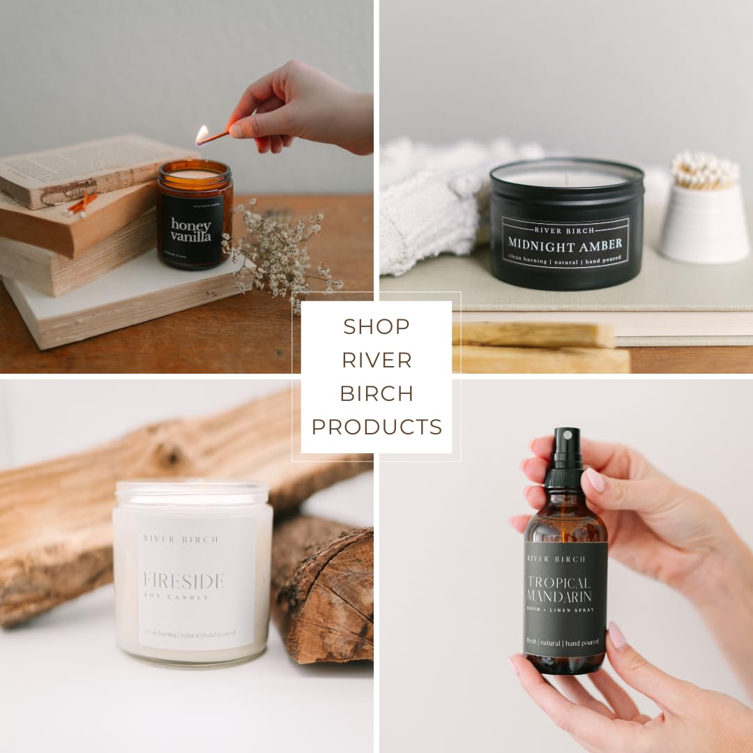 River Birch Mahogany Woods Scented Hand Soap - Moisturizing Vegan Formula | 16 Fl Oz Amber Glass Dispenser