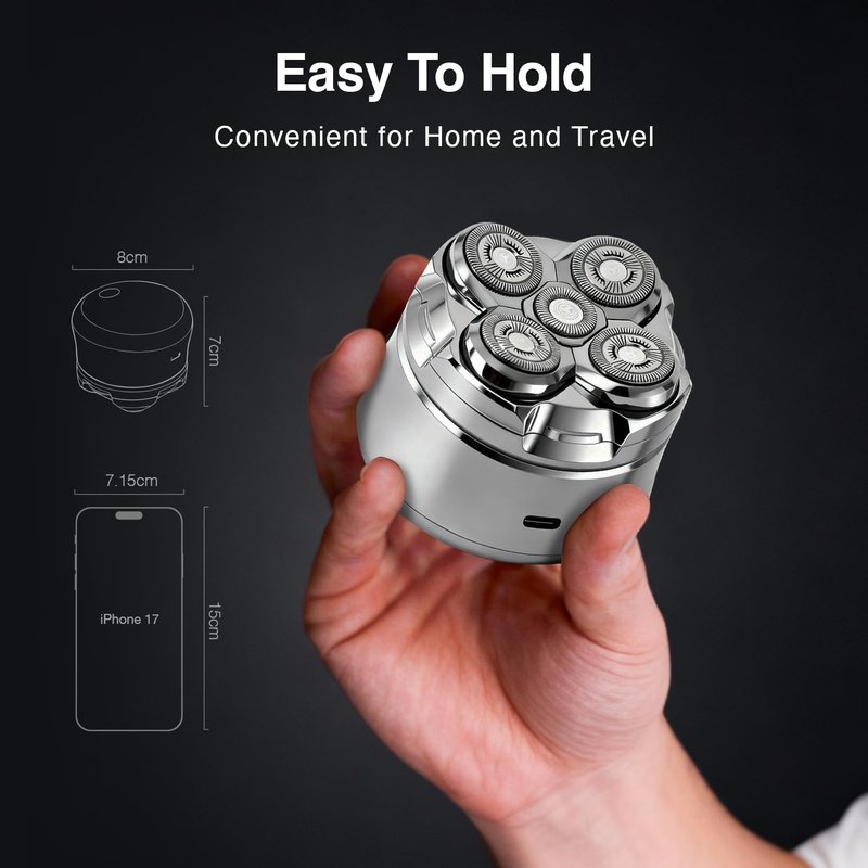 Head Shavers for Bald Men, Electric Shavers Razor, Rechargeable Bald Head Razor, 360°Close Shave for Men, 5D Magnetic Bald Head shavers Waterproof Mens Head Shaver for Wet/Dry Use (Silver)