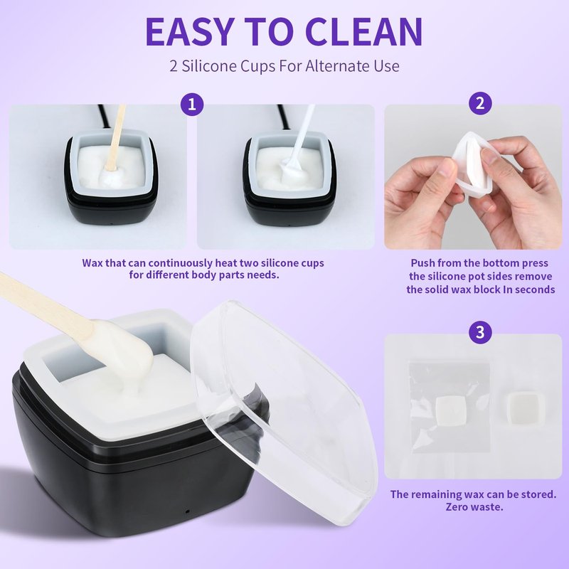 Nose Wax Kit Men, Nose Ear Hair Waxing Kit 100g Wax, 45 Sticks, 2 Silicone Pots, Nose Ear Hair Removal Kit, USB Fast Heat, Smart Constant Temp, Multi-Accessories, Black