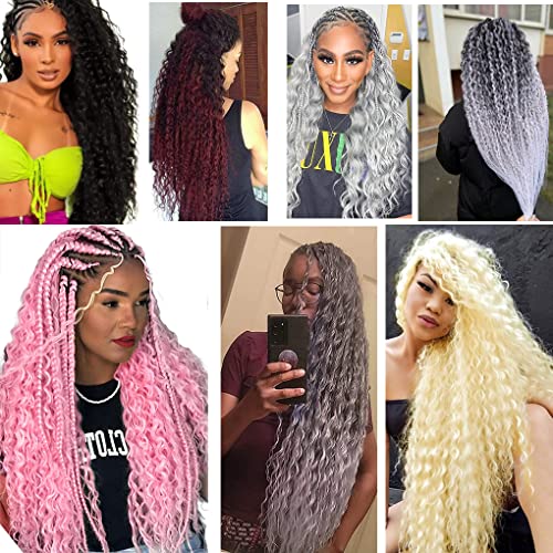 24-Inch Ocean Wave Crochet Braiding Hair Extensions - 3 Pack Pink