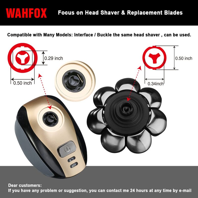 Universa 8 Blades Replacement Heads for Mainstream head shaver brands, Head Shaver Replacement Blades (8 Silver)