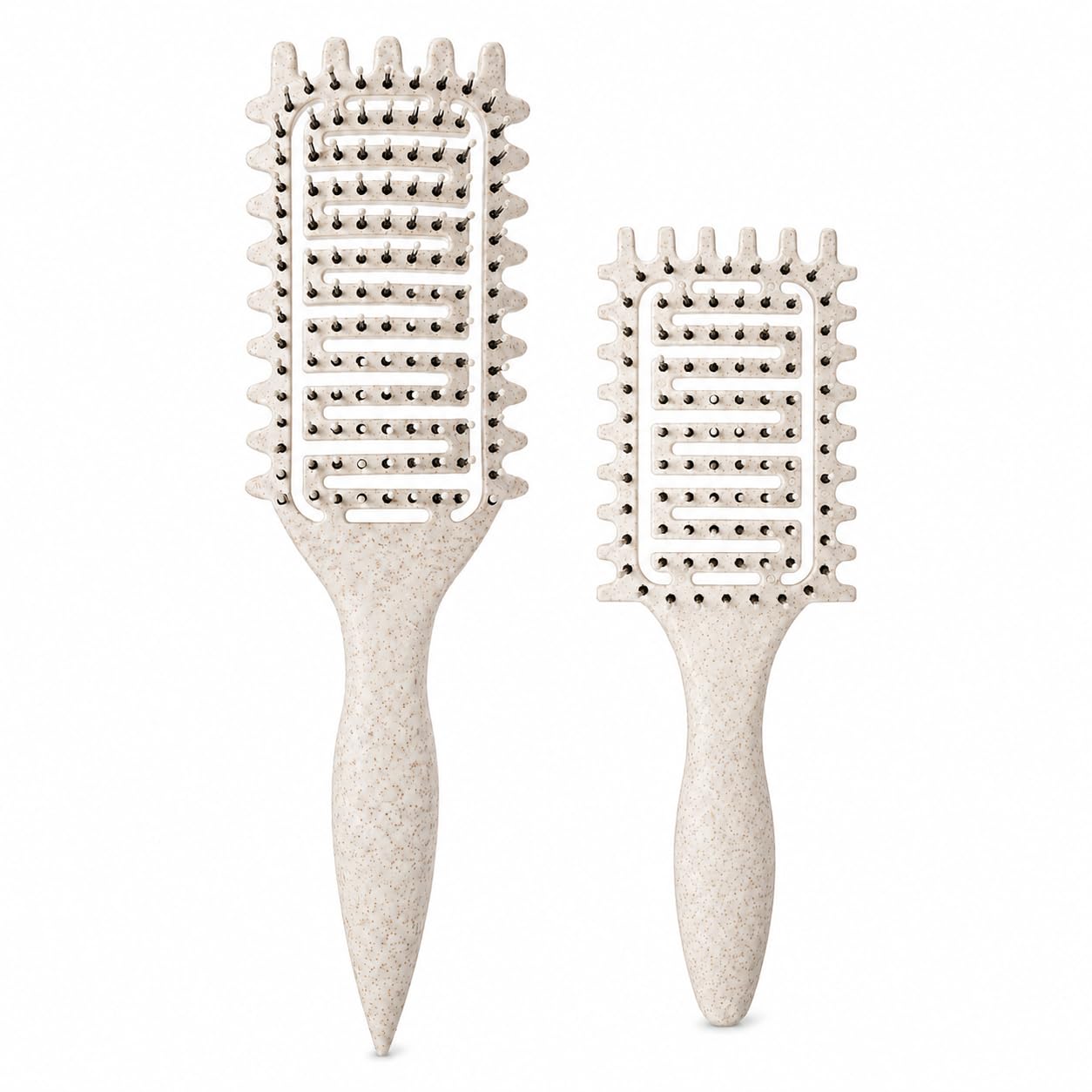 Curl Defining Brush for Curly Hair - Vented Detangling Brush for Wet & Dry Styling | Lightweight Yellow Design
