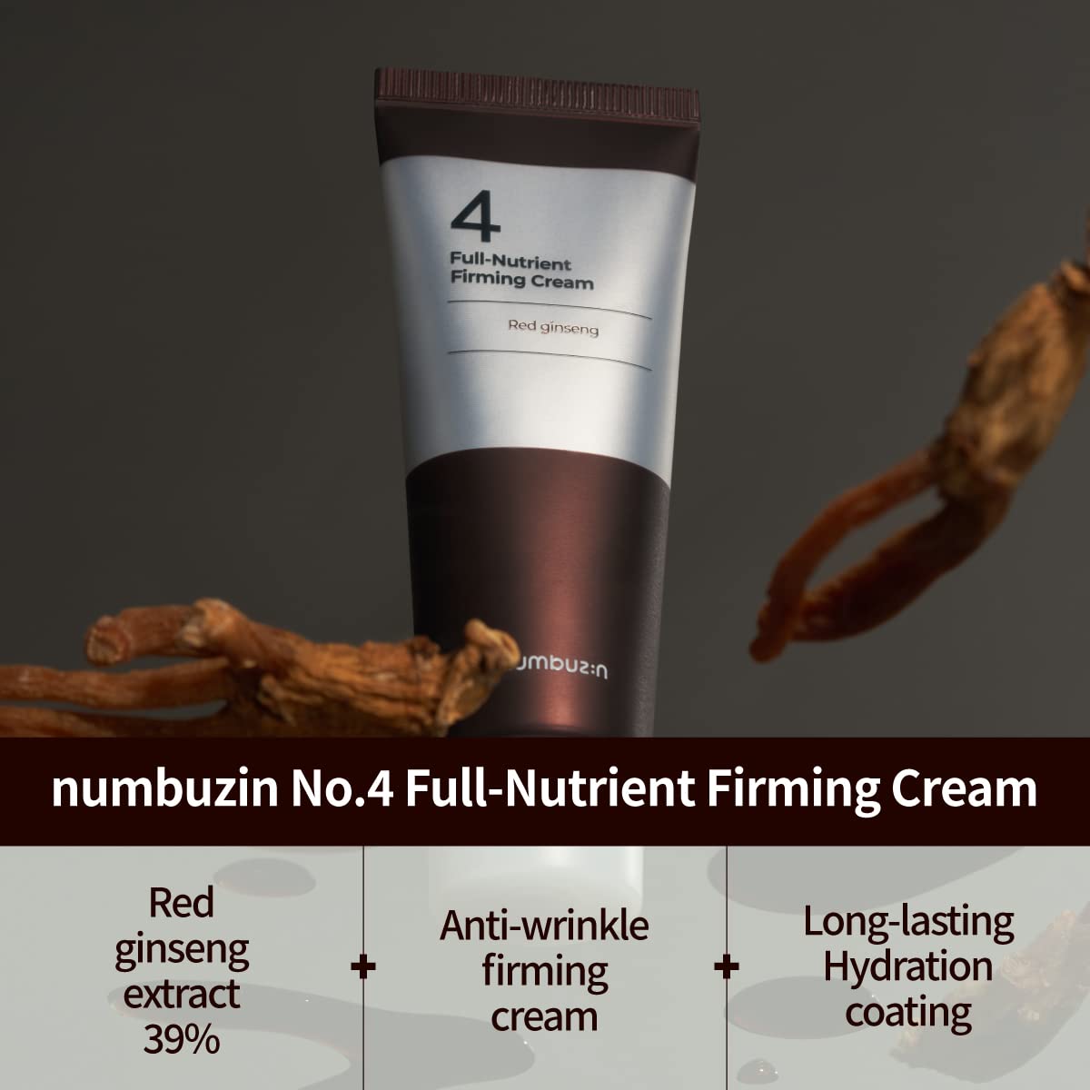 Numbuzin No.4 Cream - Full-Nutrient Firming Cream for Skin Elasticity & Anti-Aging | Red Ginseng & Niacinamide | 2.02 fl. oz.