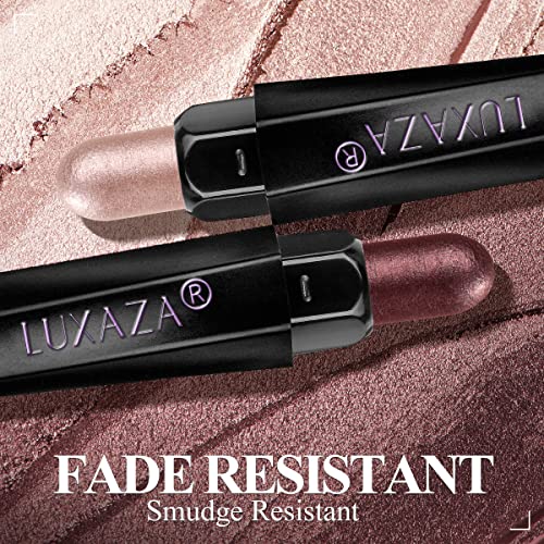 LUXAZA 6-Piece Cream Eyeshadow Stick Set, Waterproof Shimmer & Matte Finish