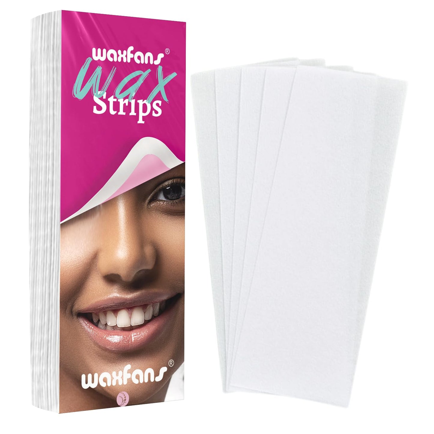 100-Count Non-Woven Wax Strips for Facial and Body Hair Removal, Suitable for All Genders and Skin Types (Pink)