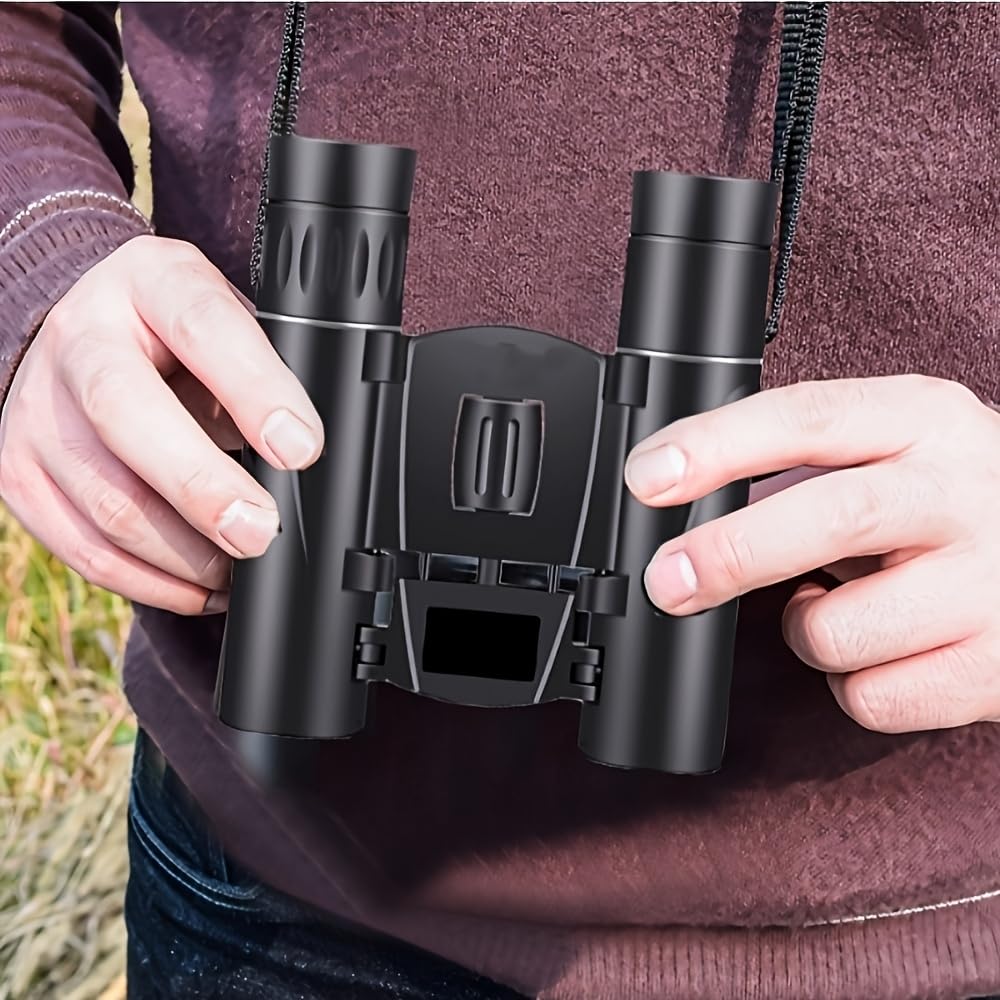 [HD Compact Binoculars] 10x25 HD Compact Binoculars | High Powered, Portable Folding Telescope for Adults, Outdoor Enthusiasts, Hunters, Campers, Travelers | Birdwatching, Hiking, Travel