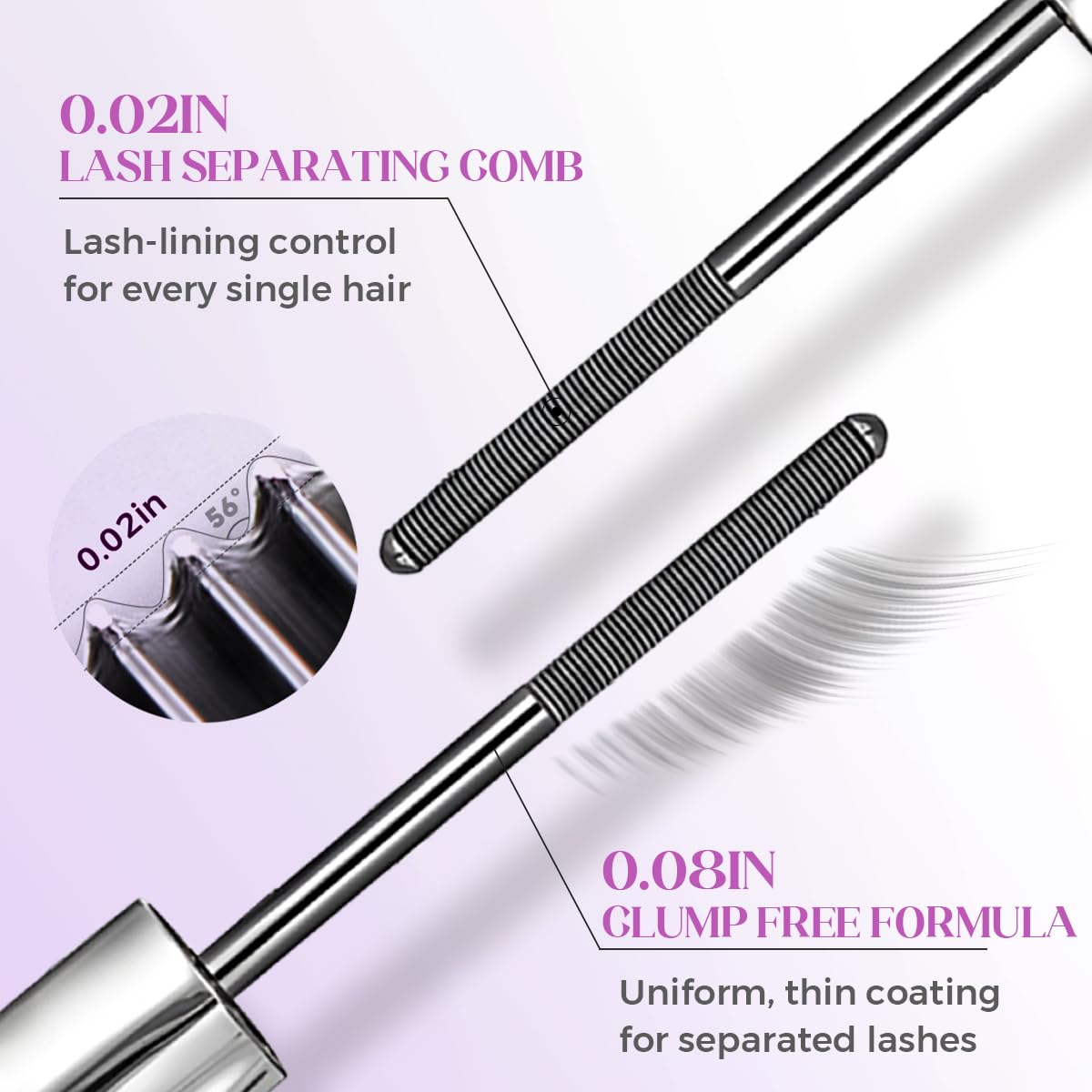 Metal Wand Mascara - Waterproof Tubular Eyelash Primer for Long, Curling Lashes | Brown & Black Options
