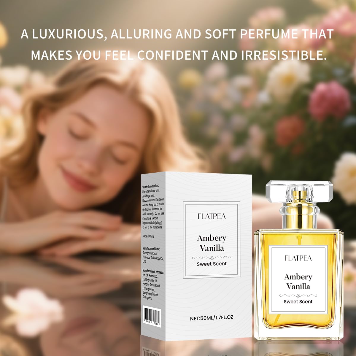 Ambery Vanilla Perfume Spray for Women - Sweet Floral Jasmine & Sandalwood Scent | 1.7 FL OZ, Long-Lasting & Alcohol-Free