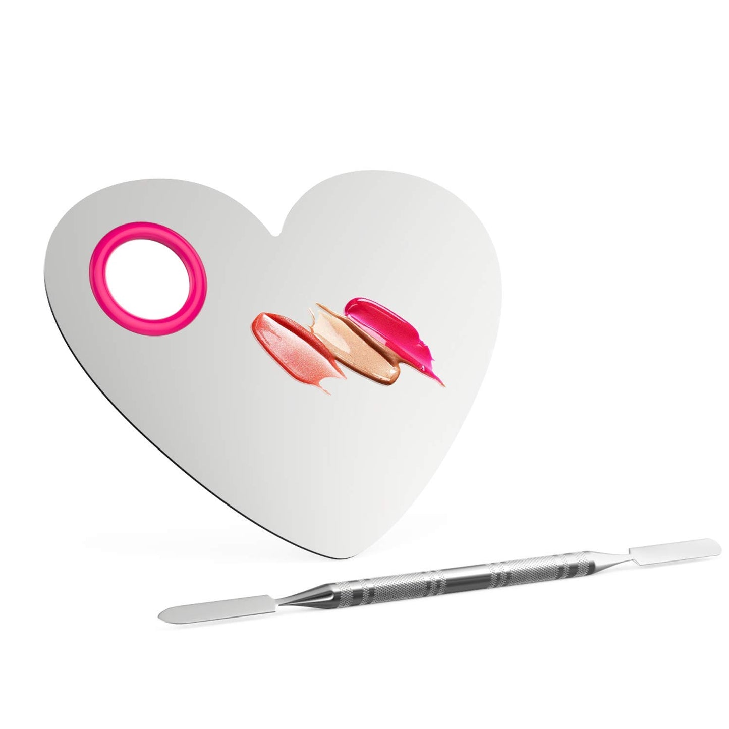 Luxspire Makeup Mixing Palette - Stainless Steel Blending Tool for Foundation, Creams & More | Includes Spatula