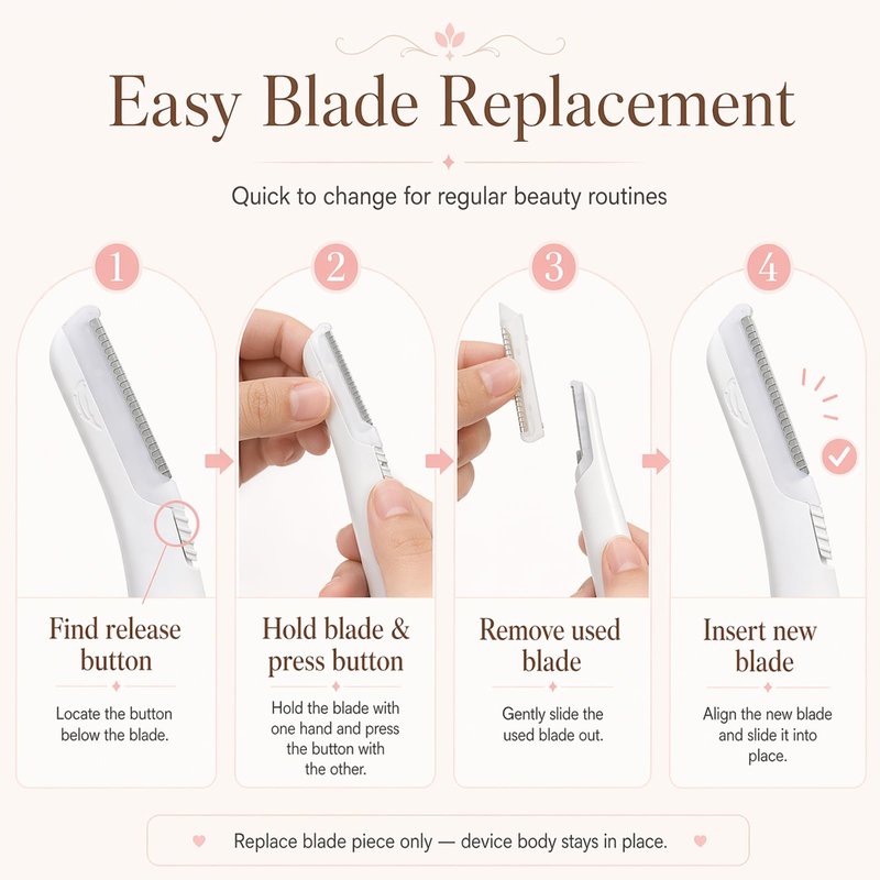 20-Pack Replacement Blades Compatible with Finishing Touch Flawless Dermaplane Glo, Facial Exfoliator & Peach Fuzz Hair Remover Tool Refills, Stainless Steel