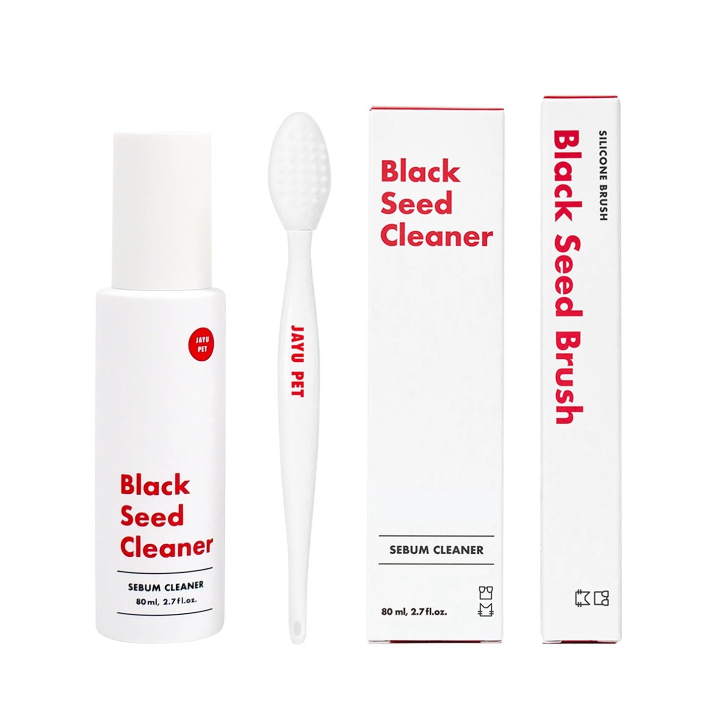 JAYU PET Cat Blackhead Free Kit – Black Seed Cleaner & Exfoliating Brush, Cat Chin Acne Treatment, Blackhead Remover, Hypoallergenic Safe Formula, Cat Grooming Kit for Clear & Healthy Skin