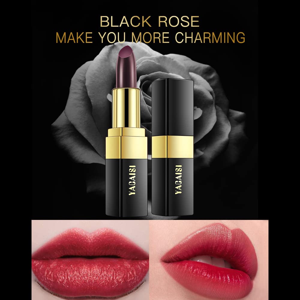 Magic Color Changing Lipstick Set - 2 Pcs Shimmer Moisturizing Balm | Blue to Pink & Black to Brick Red