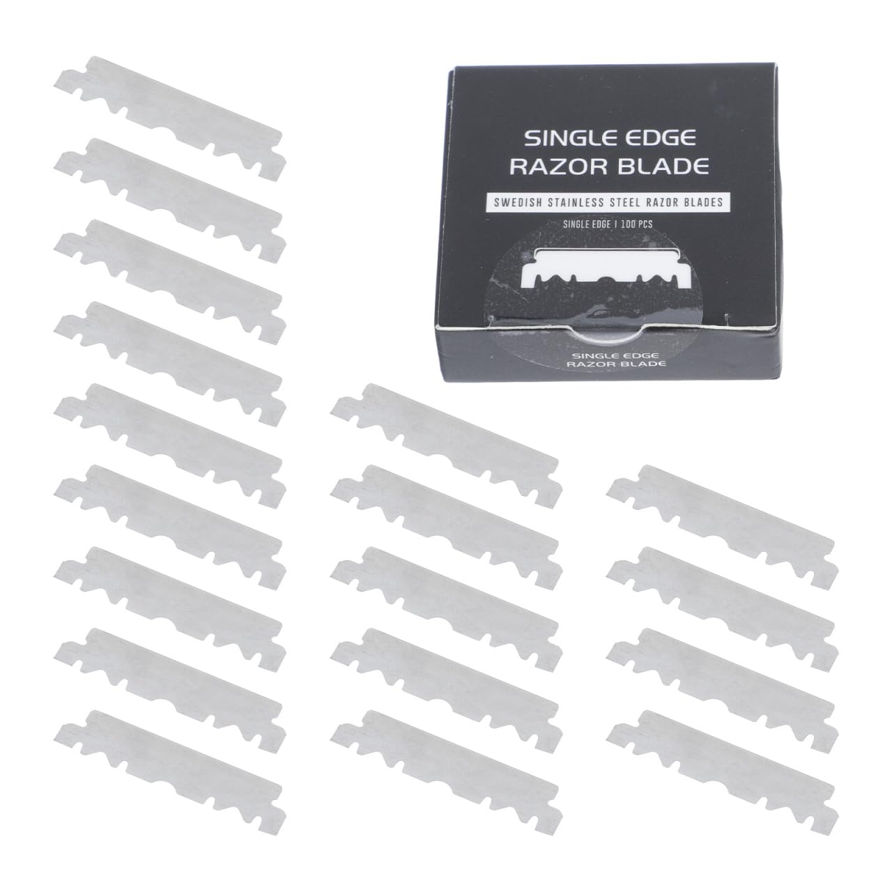 100 Count Single Edge for Men, Professional Barbershop One Blade Refills for Face Shaving, Precision Beard and Mustache Grooming, Fits Folding Straight Razors