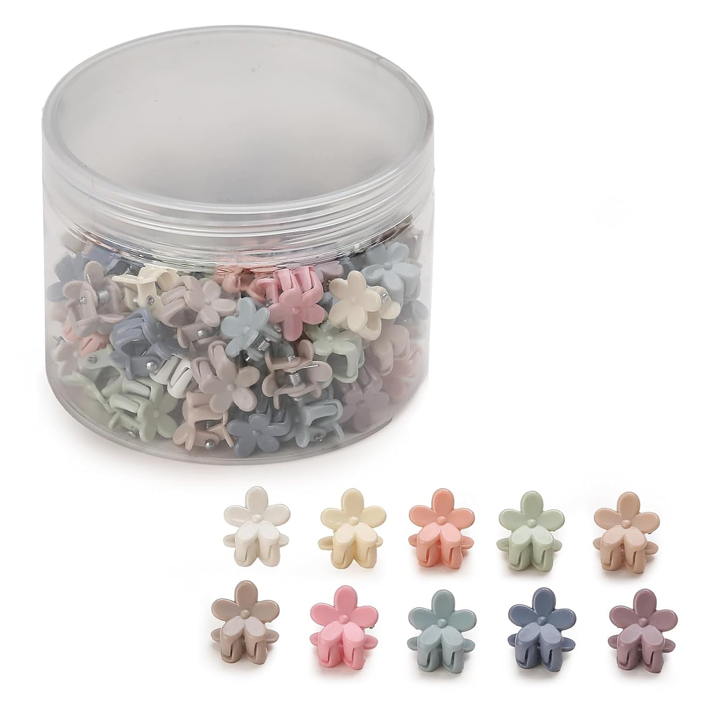 Mini Flower Hair Clips - 100 Pcs Cute Claw Pins for Toddlers, Girls & Teens | Perfect Hair Accessories