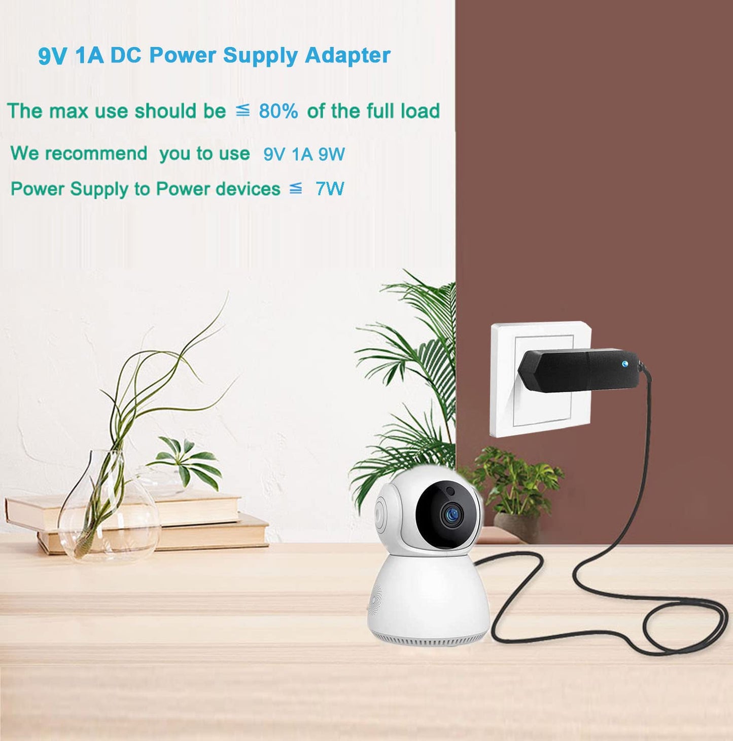 9V DC Power Supply 1A AC Adapter, 100-240V 50/60Hz 9 Volts 1Amp 600mA Transformer, DC 9V Power Cord Adapter,5.5mm*2.5mm[Output Tip: Center Positive (+)] and 8 Tips