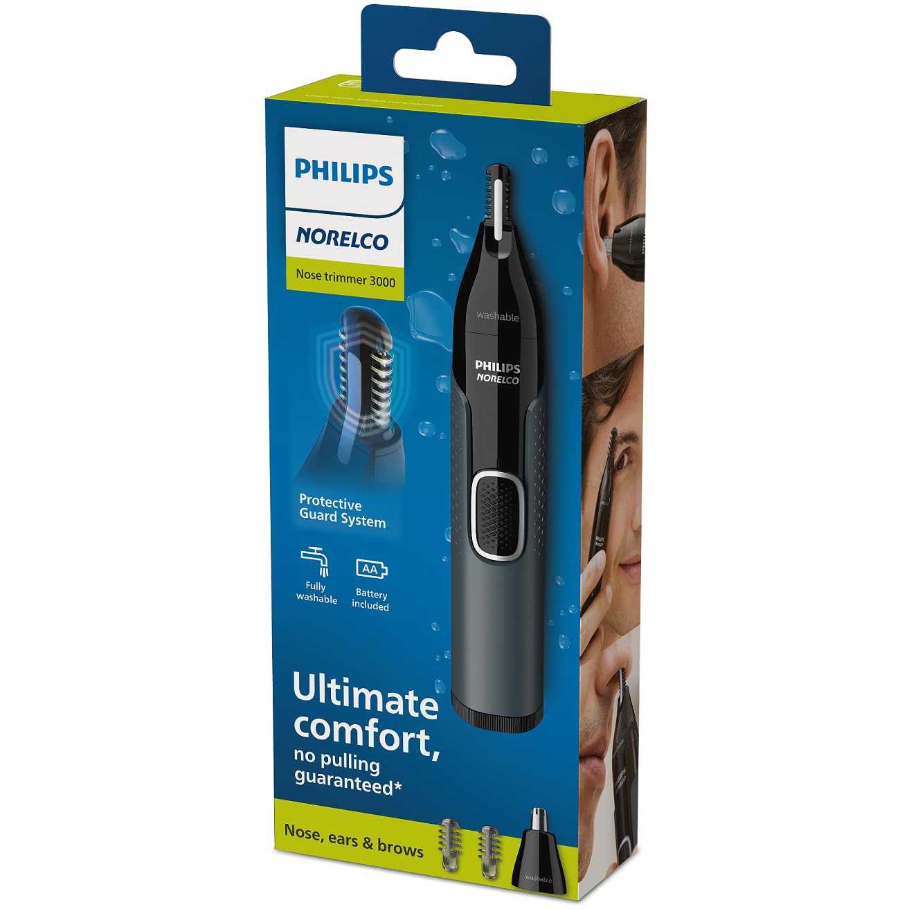 Philips Norelco Shaver 3900 - Rechargeable Wet & Dry Electric Shaver with Trimmer & Stand | Nose Trimmer for Ears & Eyebrows