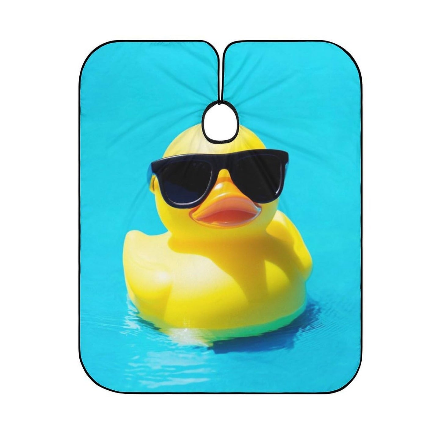 Fashion Barber Cape Unisex Hair Cutting Cape with Adjustable Closure Cute Rubber Ducky with Sunglasses Yellow Blue