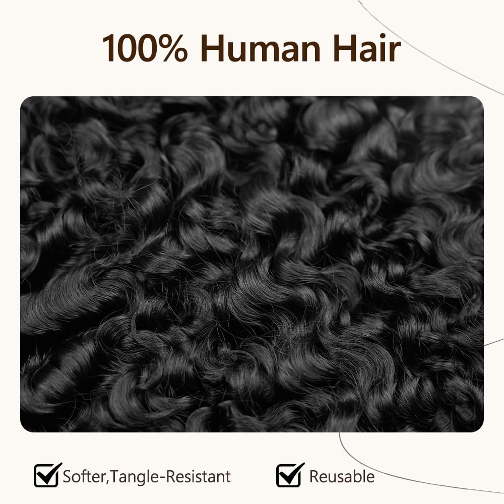 Burmese Curly Crochet Human Hair Extensions - 16 Inch, 50g, Natural Black | Perfect for Black Women