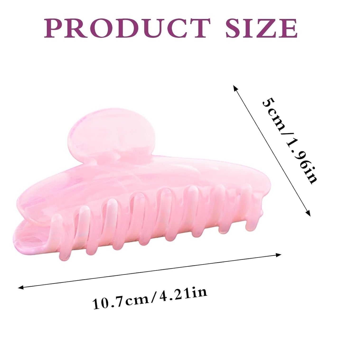 Acrylic Claw Clips for Women - 3 PCS Non-Slip Hair Accessories | Pastel Colors (Blue, White, Pink)