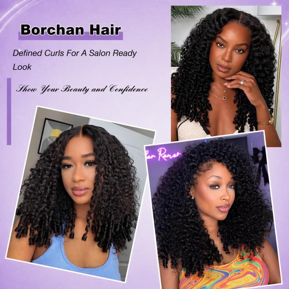 Burmese Curly Crochet Hair - 24 Inch 60g Pre-Separated Invisible Knots | Real Raw Human Hair for Black Women