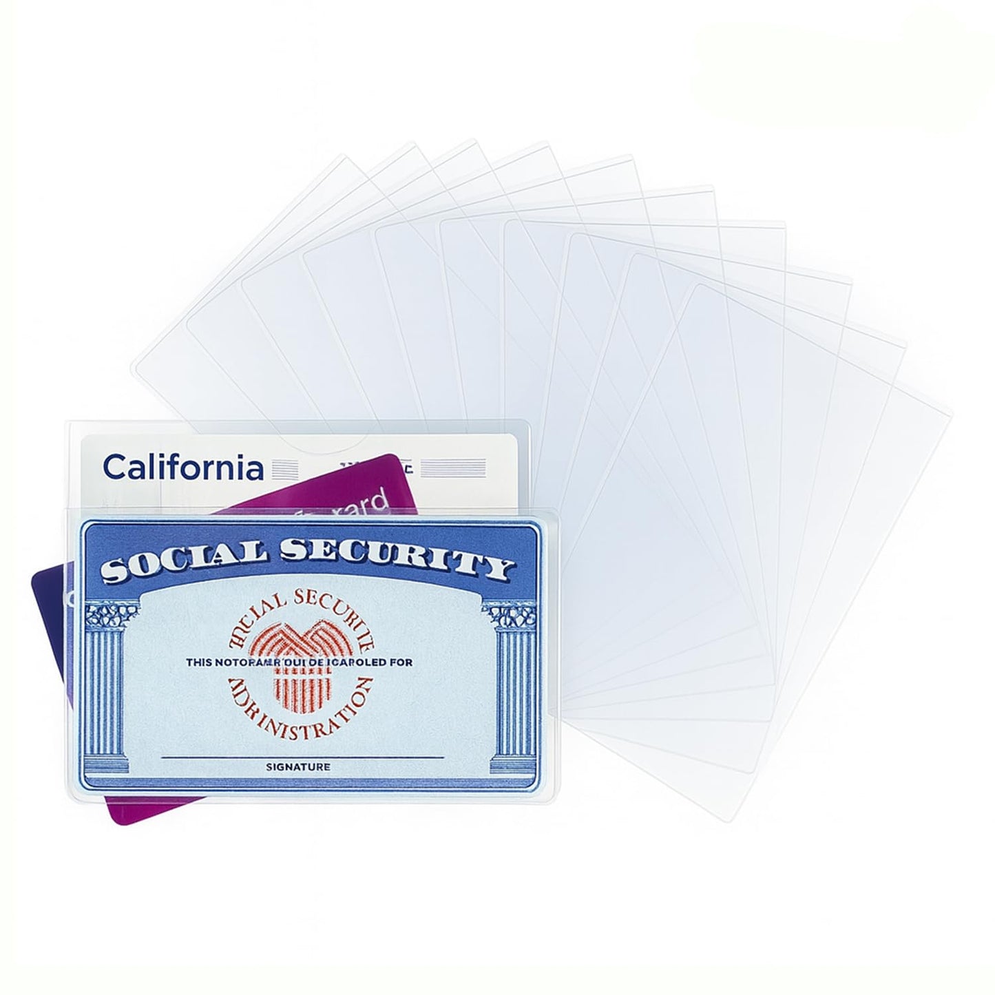 12 Mil PVC Medicare Card Protector Sleeve, 10 Pack Social Security Card Protector Clear Card Sleeves, Plastic Card Holder Perfect Fit Credit Card Sleeves ID Protector for Wallet