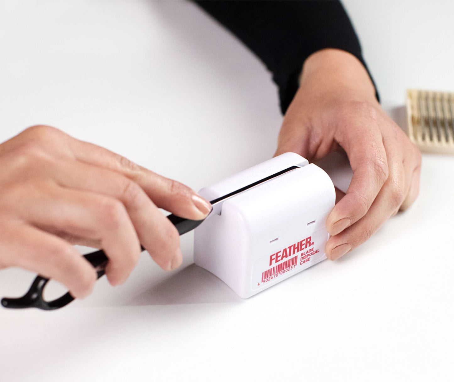 Feather Razor Blade Disposal Case for Barbers