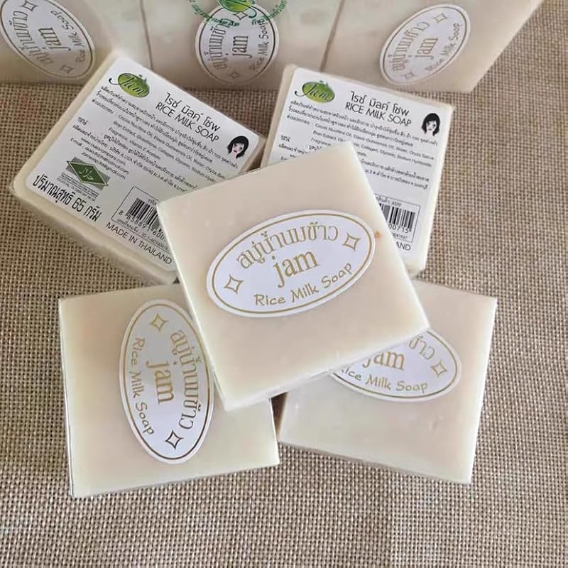 Handmade Rice Soap - 6 Pack (65g Each) for Daily Use